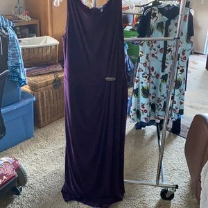 Plum strapless evening dress